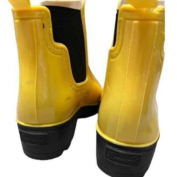 Seven 7 Yellow Waterproof Rubber Designer Ankle Rain Boots Womens 10 US - Picture 5 of 6